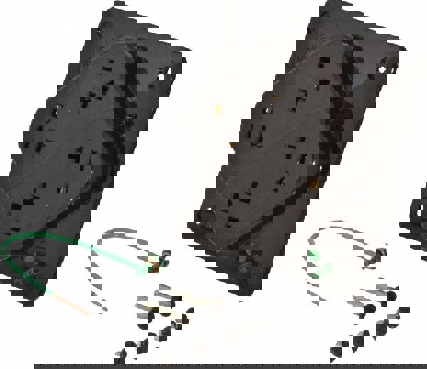 Straight Blade Fourplex Receptacle: NEMA 5-20R, 20 Amps, Self-Grounding